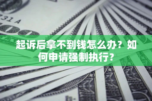武汉起诉后拿不到钱怎么办？如何申请强制执行？