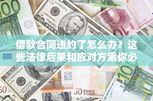武汉借款合同违约了怎么办？这些法律后果和应对方案你必须知道