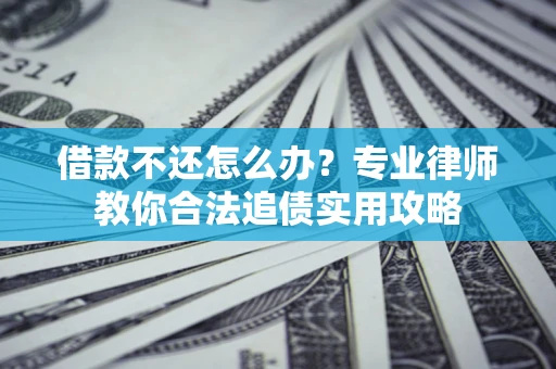 武汉借款不还怎么办？专业律师教你合法追债实用攻略